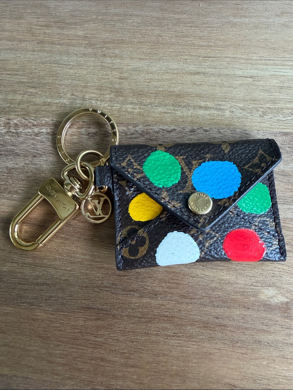 Louis Vuitton Yayoi Kusama Monogram Dots Porte Cle Kirigami Keychain Pouch